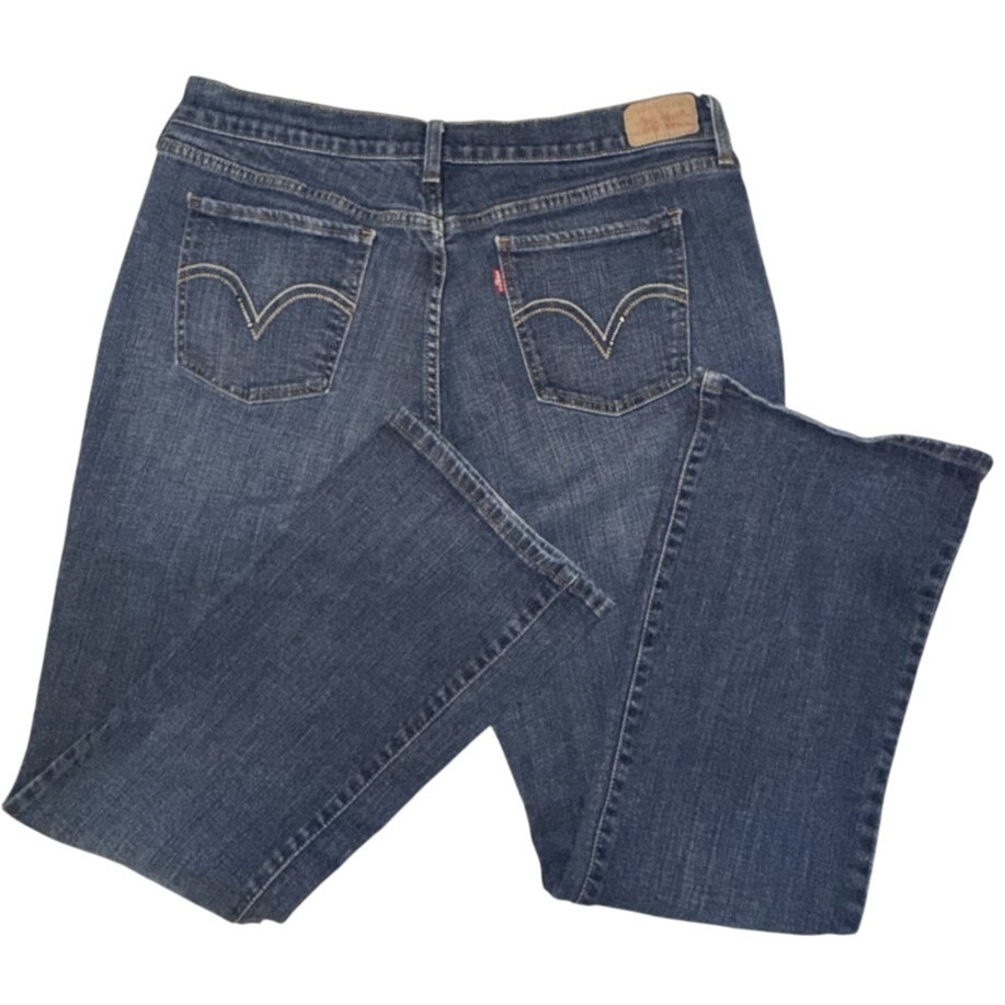 Levis Womens 16m 515 Bootcut Denim Jeans Stitched Studded Pocket Western Cowgirl